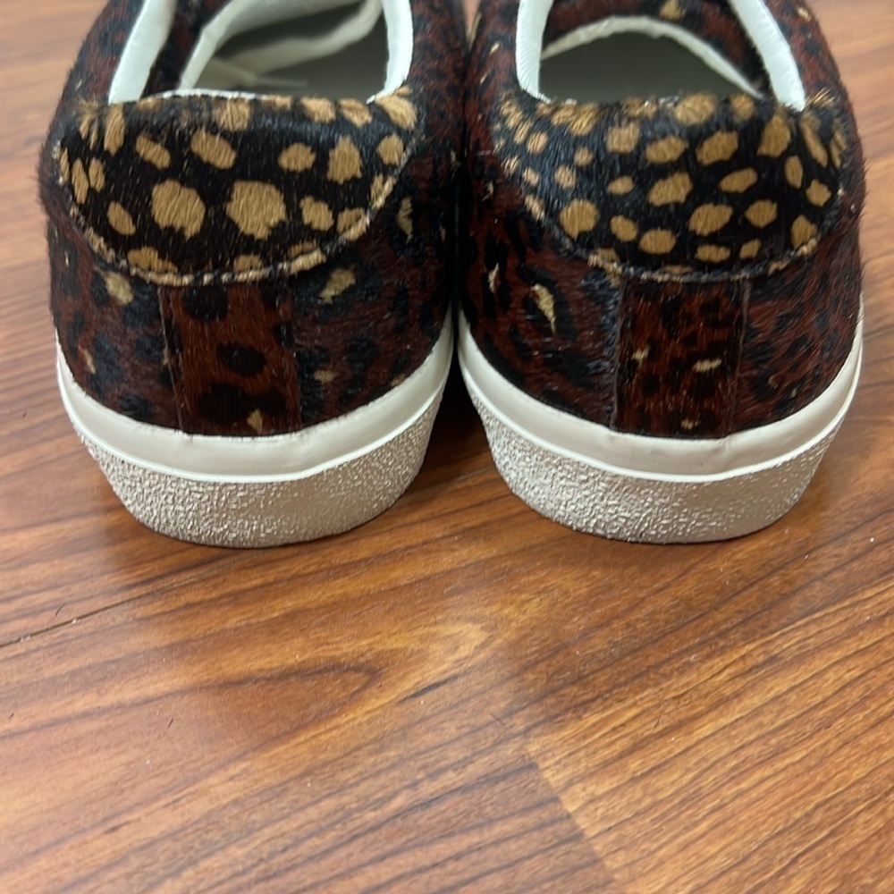 Madewell Genuine Calf Hair Sidewalk Low-Top Sneakers Painted Leopard Sz 10M - Picture 7 of 9